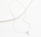 Diamonique  Sterling Silver "Mom" Charm Toggle Necklace, 18"